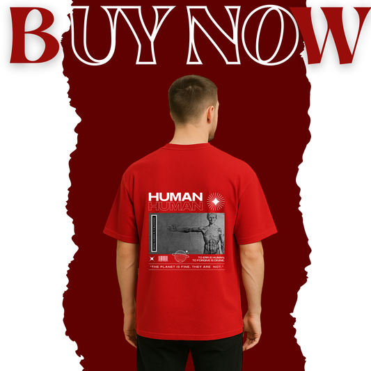 Human red oversized t-shirt