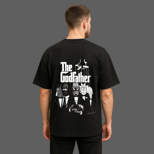 The God Father Oversized Black t-shirt