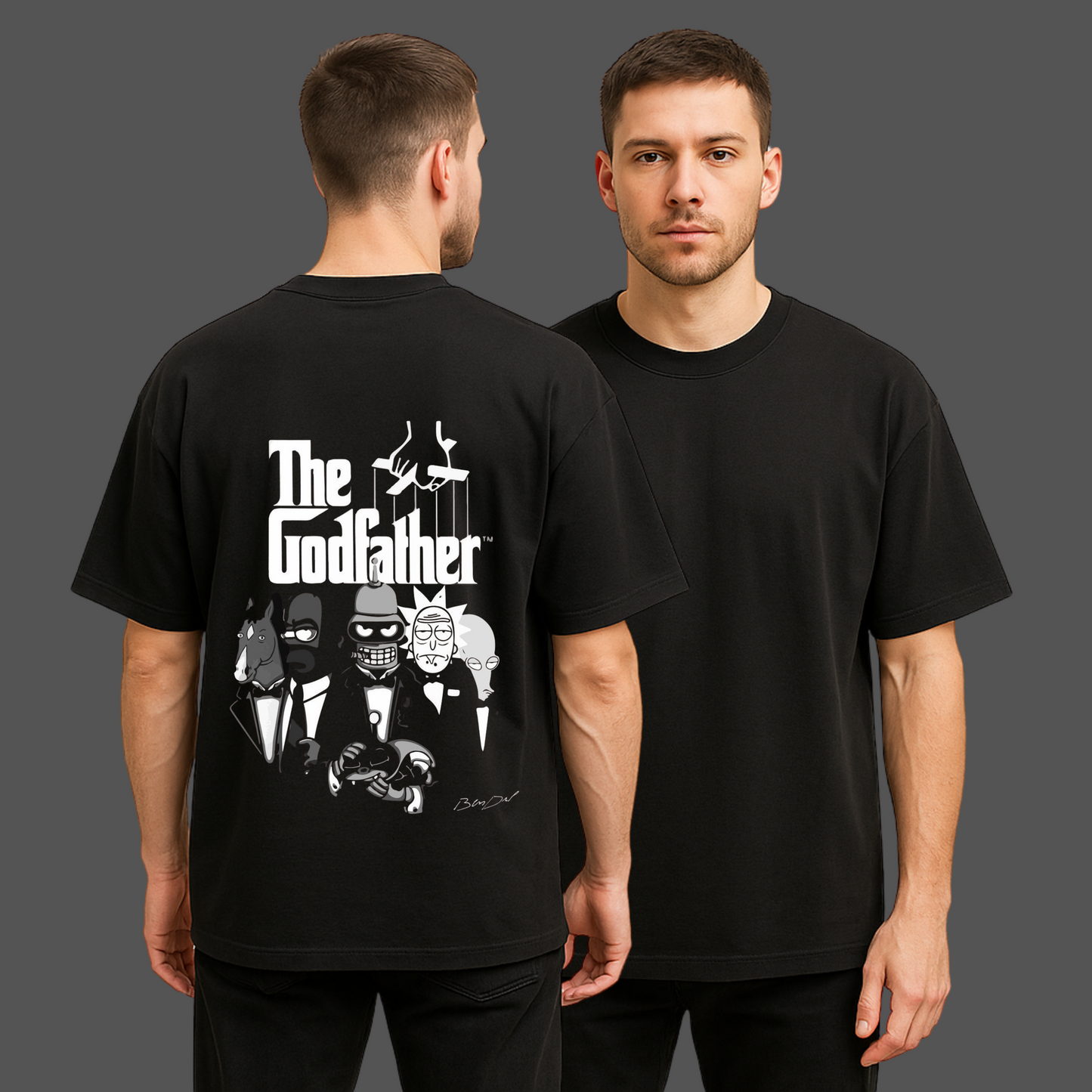The God Father Oversized Black t-shirt